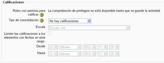 Módulo calificaciones base de datos