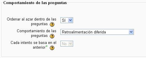 Comportamiento de las preguntas