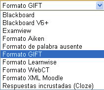 Formatos preguntas para importar en lección