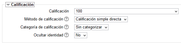 Módulo calificación tarea