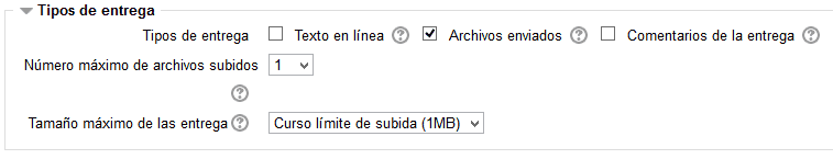 Tipos de entrega de tarea