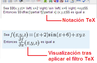 Ejemplo del filtro TeX