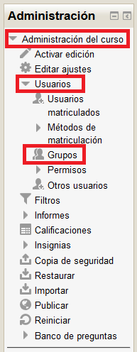 Acceso a la gestión de grupos