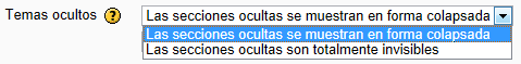 Configuración de temas ocultos