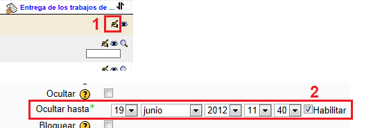 Ocultar el ítem hasta una fecha determinada